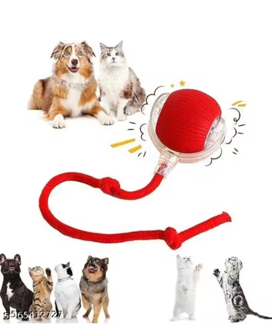Interactive USB Rechargeable Cat & Dog Toy Ball with Rope – Smart Pet Play Ball