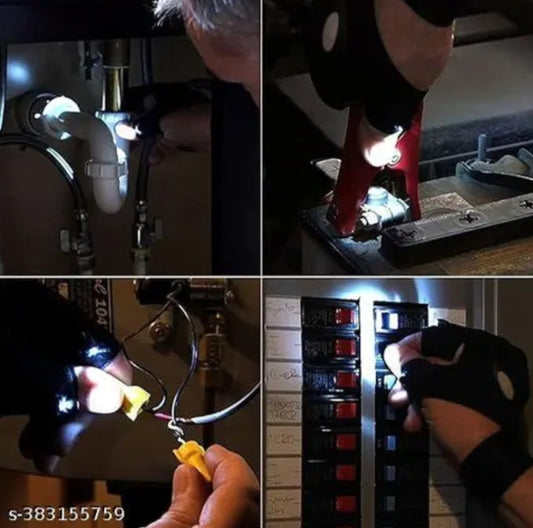LED Flashlight Gloves – Hands-Free Lighting Tool for Night Work, Repair & Outdoor Use