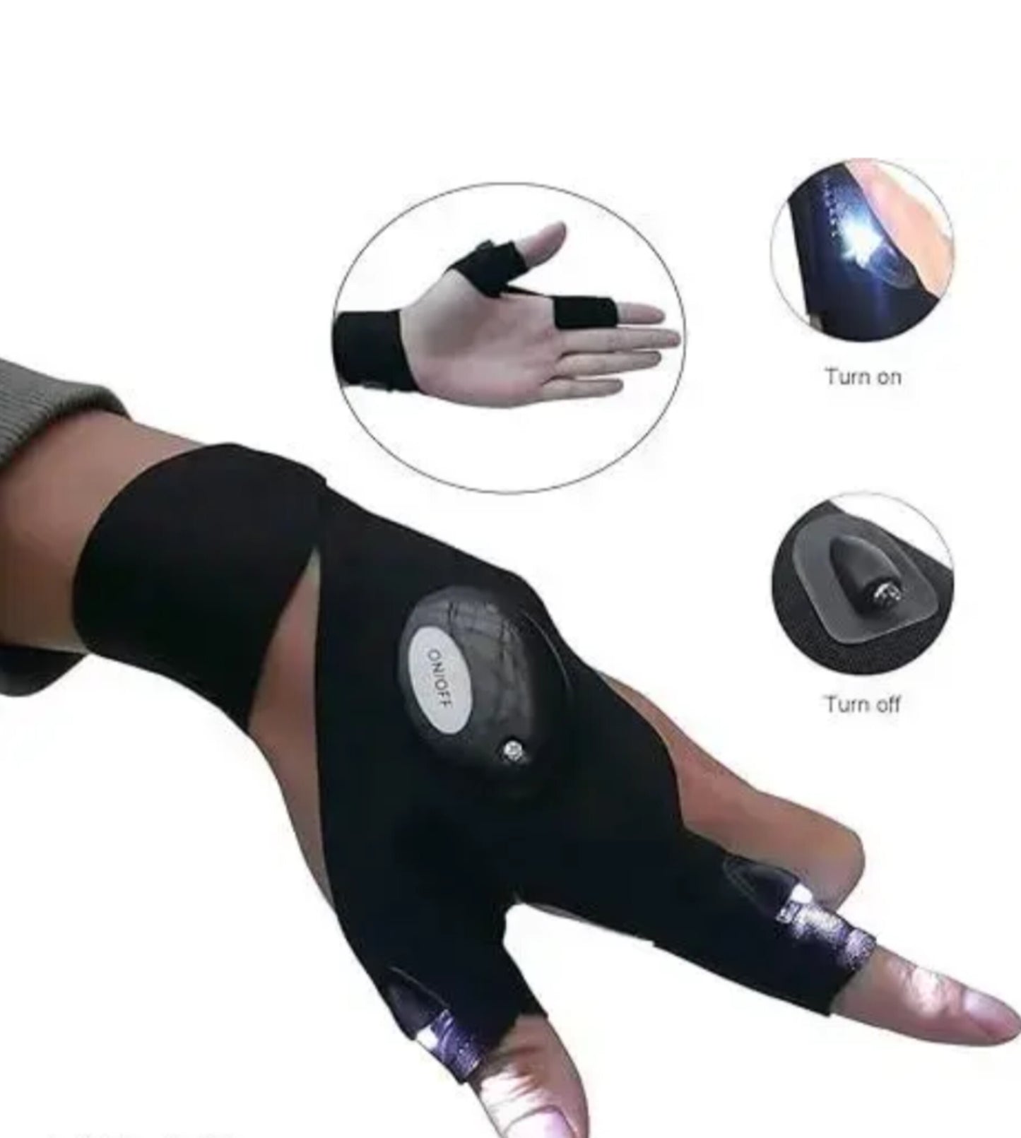 LED Flashlight Gloves – Hands-Free Lighting Tool for Night Work, Repair & Outdoor Use
