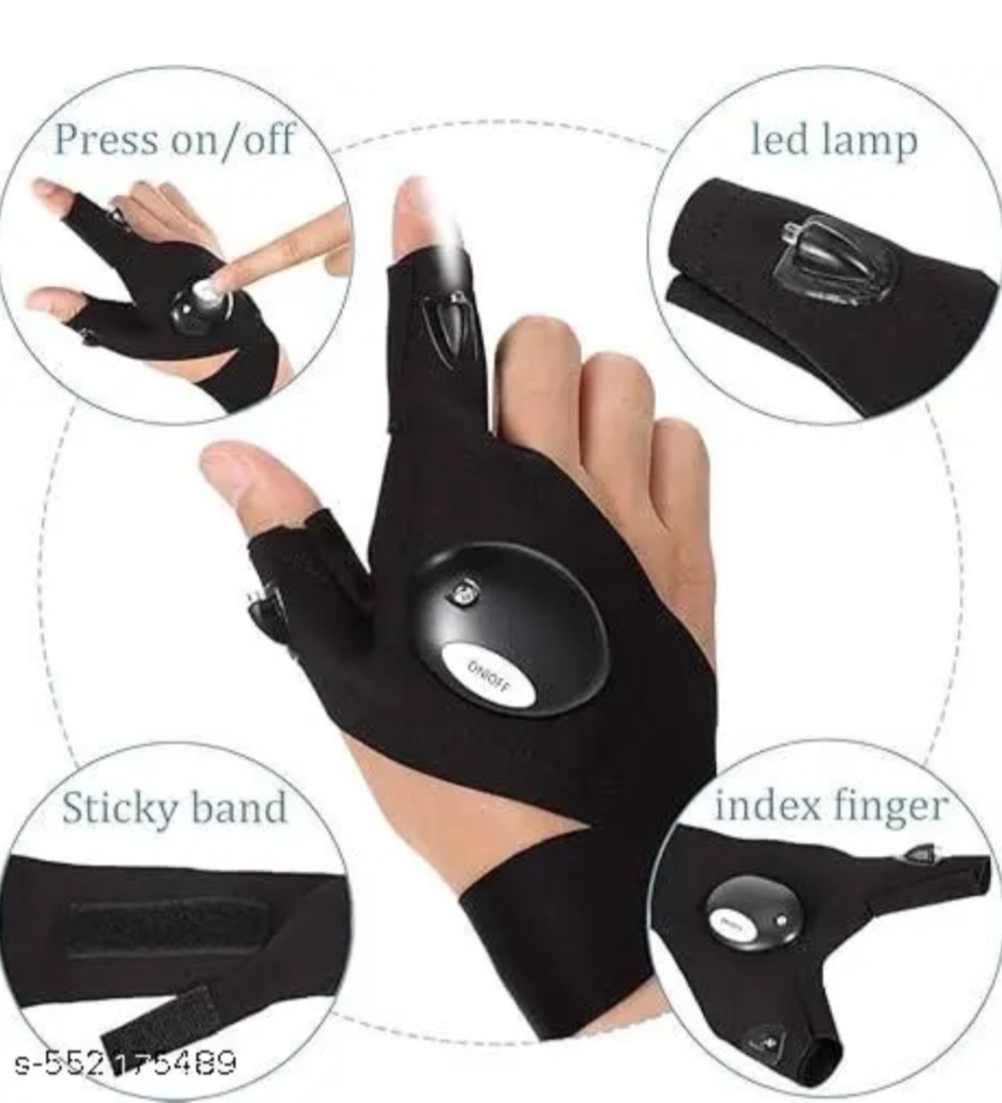 LED Flashlight Gloves – Hands-Free Lighting Tool for Night Work, Repair & Outdoor Use