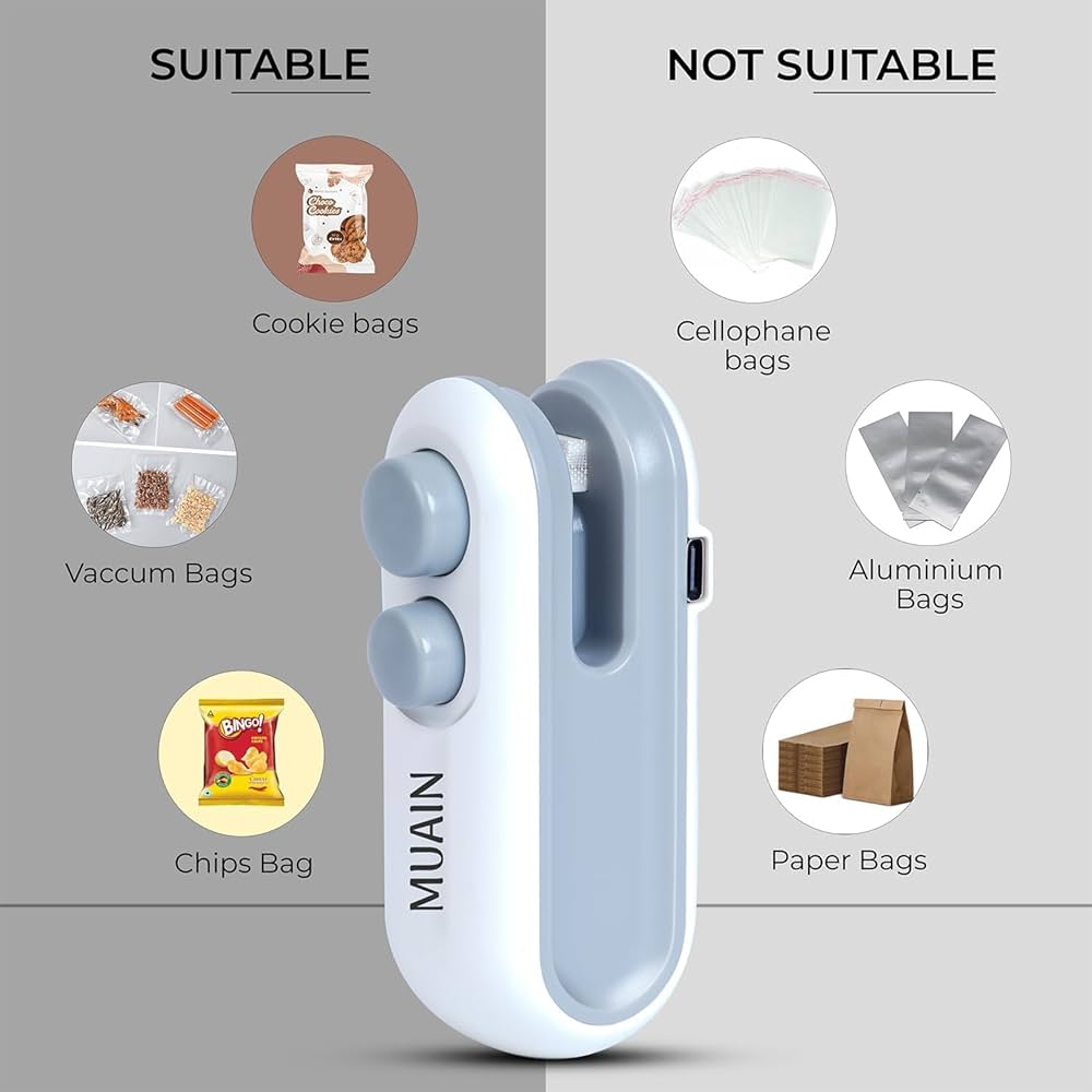 Portable Mini Heat Bag Sealer | Rechargeable Plastic Bag Resealer